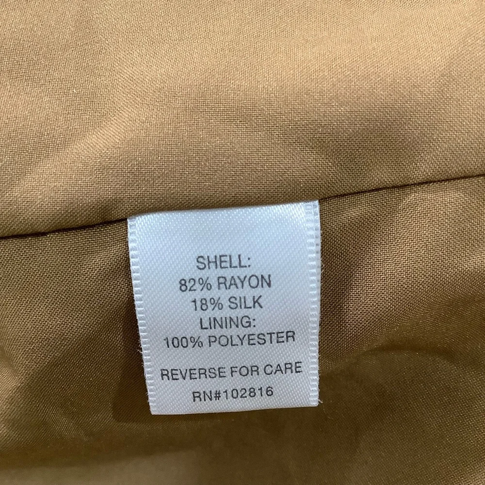 Garnet Hill Luxurious Tan Velvet Blazer Jacket Lined - Picture 8 of 8